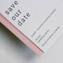 Hand Printed Green Save The Date Wedding Card, thumbnail 8 of 11
