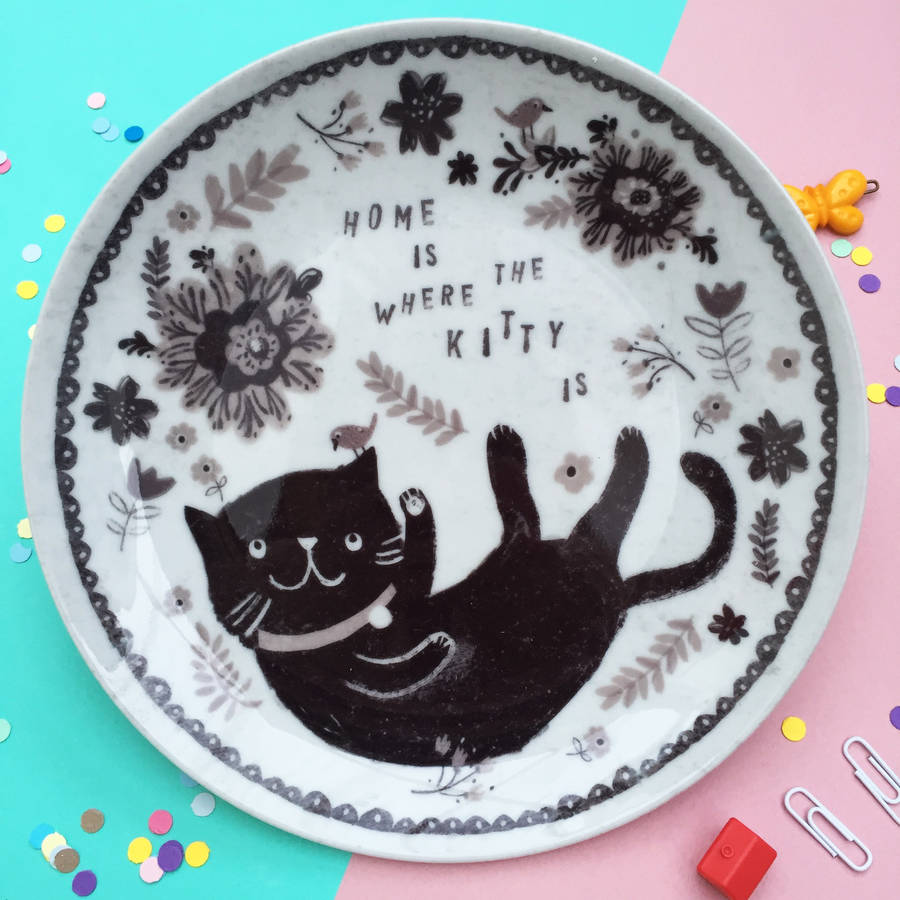 Decorative Cat Plate By Ethel And Co