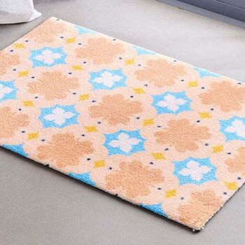 Washable Orange And Blue Doormat, 2 of 2