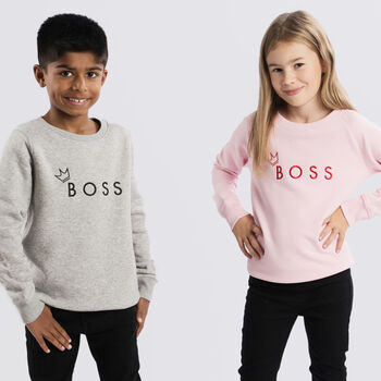'Boss' Embroidered Children's Sweatshirt, 2 of 12