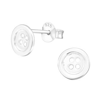 Cute As A Button Sterling Silver Earrings, 3 of 5