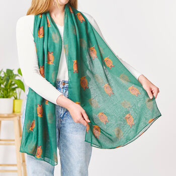 Highland Cow Print Scarf, 3 of 8