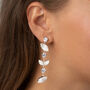 Swarovski Crystal Frosted Leaf Drop Earrings, thumbnail 5 of 6