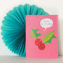 Mini Holly Berries Christmas Card, thumbnail 4 of 5