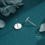 Sterling Silver Japanese Kintsugi Inspired Disk Stud Earrings, thumbnail 4 of 12