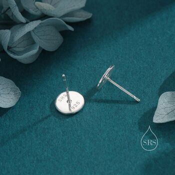 Sterling Silver Japanese Kintsugi Inspired Disk Stud Earrings, 4 of 12