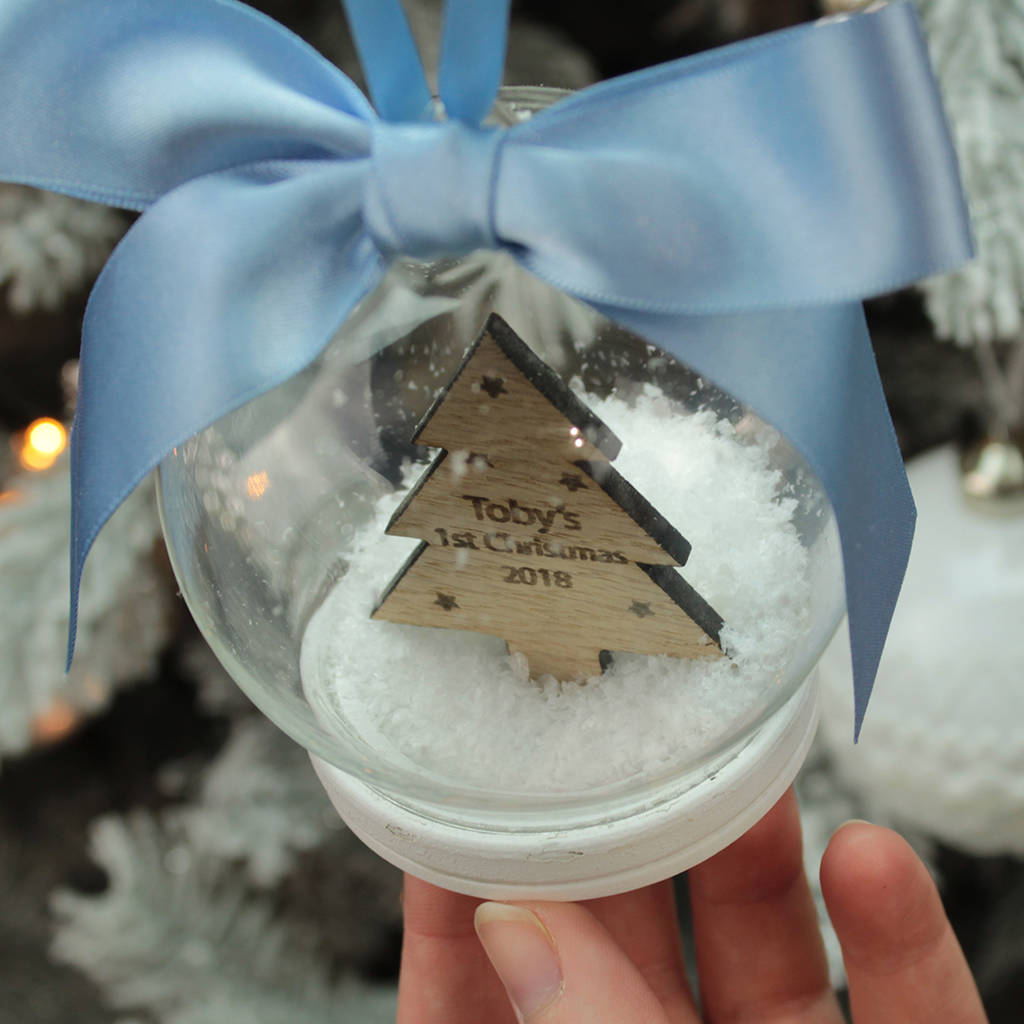personalised christmas tree snow globe bauble by dreams to reality design ltd ...