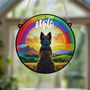 Scottish Terrier Rainbow Bridge Stained Glass Effect Suncatcher, thumbnail 2 of 5