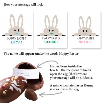 Easter Bunny Chocolate Egg With Surprise Message, 3 of 5