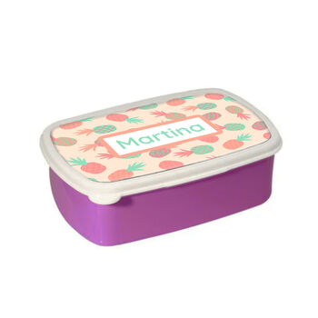 Personalised Kid's Patterned Pink Lunch, 2 of 3