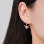 Sterling Silver Enamel Highland Cow Drop Dangling Earrings, thumbnail 2 of 10