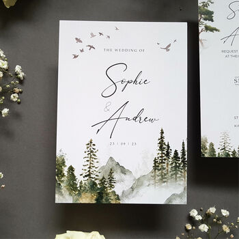 Misty Forest Wedding Invitations Sample, 7 of 11
