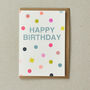 Happy Birthday Rainbow Spotty Risograph Greeting Card, thumbnail 1 of 2
