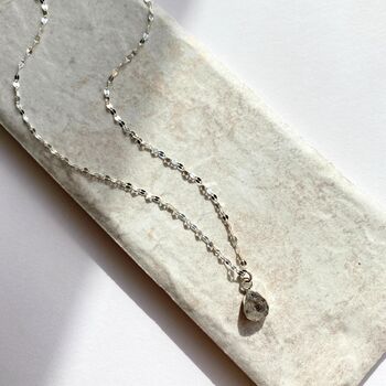 Carved Herkimer Diamond Vintage Chain Necklace, 7 of 10