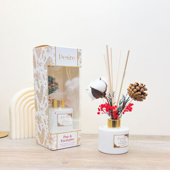 Christmas Reed Diffuser Gift Pine And Eucalyptus Scent, 3 of 4