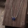Sapphire Blue Cz Heart Pendant Necklace, thumbnail 1 of 11