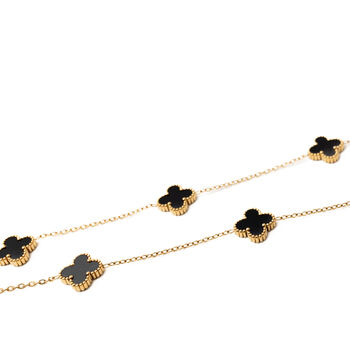 Clover Necklace Gold/Black, 2 of 4