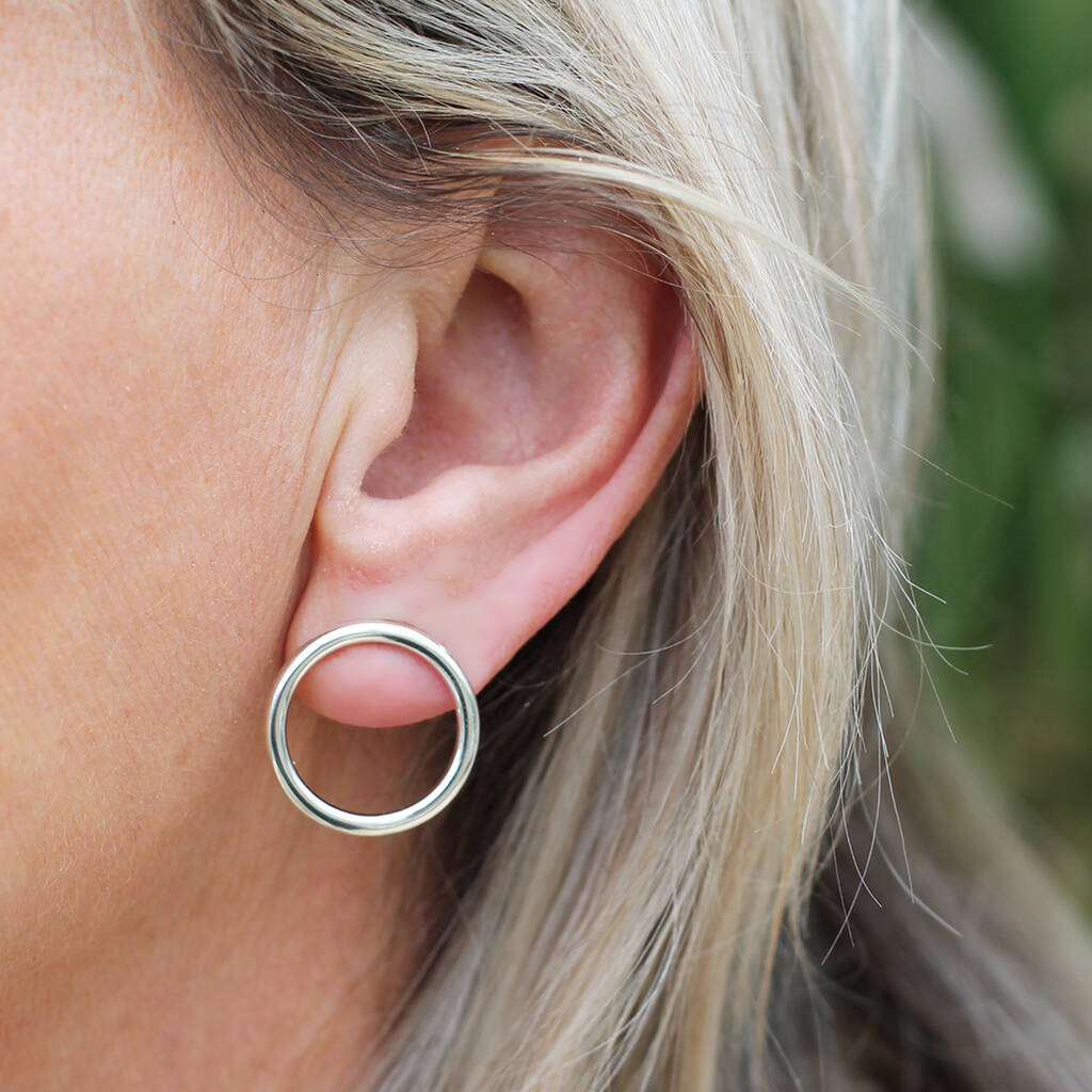Front Facing Silver Hoop Earrings By Hersey Silversmiths