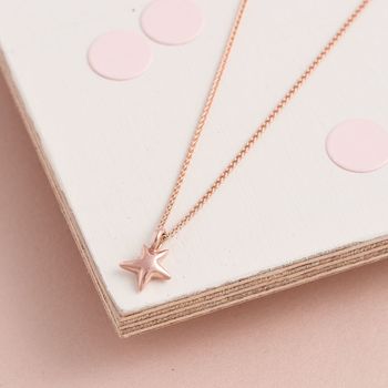 Fine Recycled Rose Gold Tiny Star Necklace, 2 of 5