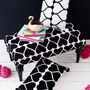 Black Heart Love Embroidered Upholstered Bench, thumbnail 1 of 3