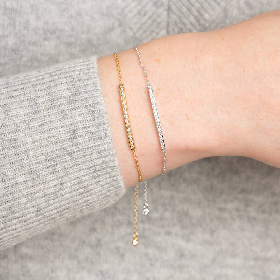 Slider Clasp Skinny Bar Bracelet By Scream Pretty
