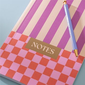 A5 Lay Flat Notebook | Checks And Stripes | Lined, 4 of 5