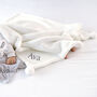 Personalised White Cable Blanket And Bunny Comforter, thumbnail 8 of 12