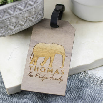 Personalised Elephant Family Luggage Tags Travel Gift, 3 of 4