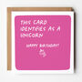 Funny Unicorn Birthday Card, thumbnail 1 of 3