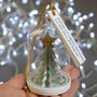 Personalised Paper Christmas Tree Glass Dome Decoration, thumbnail 2 of 12