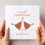 Personalised Our First Christmas As A Married Couple Card: Robins With Red Heart Design, thumbnail 2 of 5