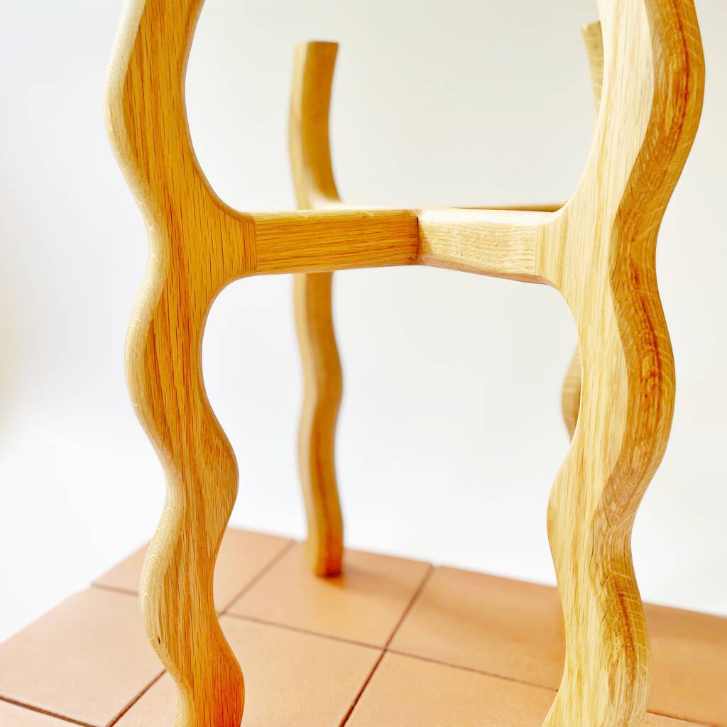 Handcrafted Wavy Plant Stand By Toby Froment Furniture