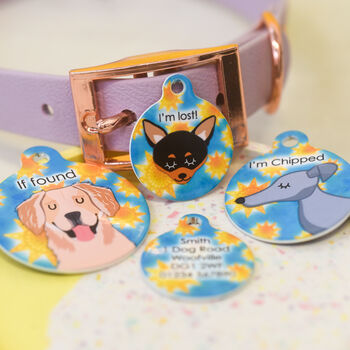 Cartoon Dog Name ID Tag Summer Solstice, 11 of 12