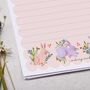 A5 Personalised Letter Writing Paper Floral Bunnies, thumbnail 2 of 4