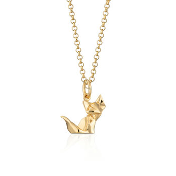 Origami Fox Necklace, Sterling Silver Or Gold Plated, 8 of 12