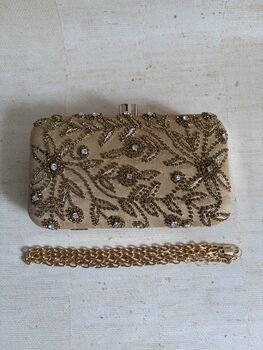 Gold Silk Handcrafted Clutch Bag, 9 of 9