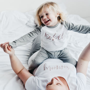Mum And Child Personalised Script Family Pyjamas, 2 of 4