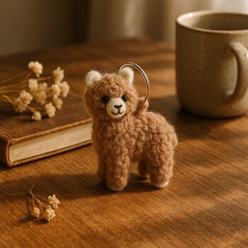 Handmade Felt Fairtrade Alpaca Keyring, 3 of 3