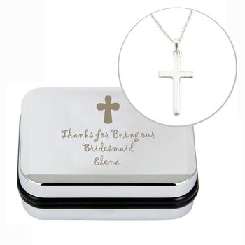 Personalised Cross Necklace And Box, 6 of 6