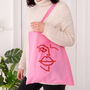 Face Line Drawing White Tote Bag, thumbnail 2 of 2