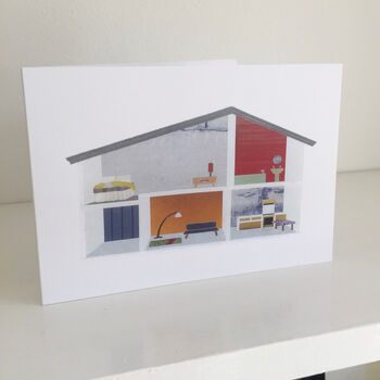 'Mid Century Dolls House' Greetings Card, 2 of 3