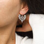 Sterling Silver Dangly Lace Heart Earrings, thumbnail 1 of 10