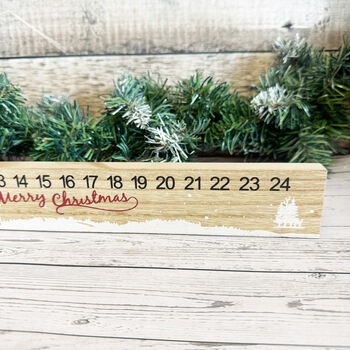 Wooden Santa Advent Rule Festive Countdown Calendar, 4 of 6