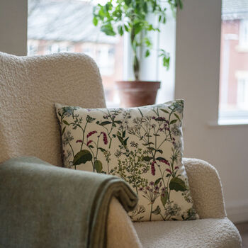 Luxury Super Soft Velvet Cushion Welsh Meadow Floral, 5 of 7