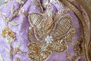 Arisha Lilac Velvet Potli Bag, 3 of 6