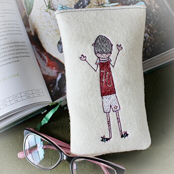 Personalised Football Crazy Embroidered Glasses Case, 2 of 12