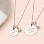 Personalised Sterling Silver Disc And Pearl Necklace, thumbnail 1 of 10