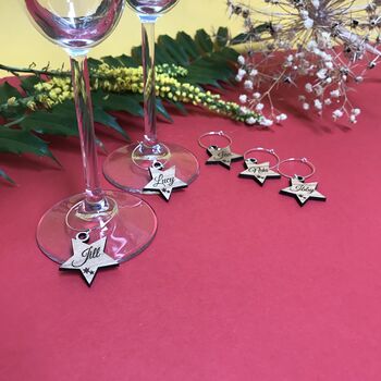 Personalised Christmas Star Wine Glass Charms, 10 of 12