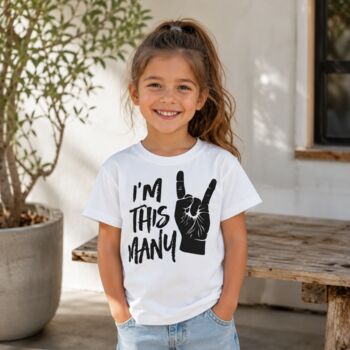 Rock Salute I'm This Many Two Kids T Shirt, 2 of 7