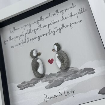 Personalised Penguin Pebble Picture, 3 of 5